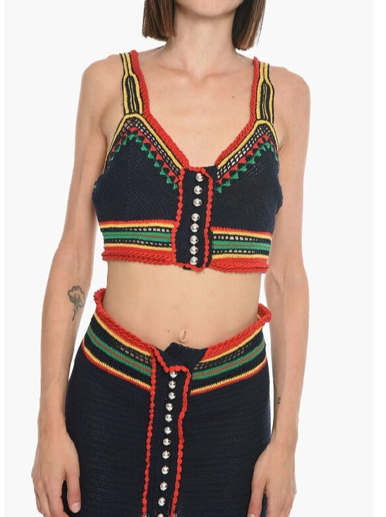 Top court en crochet - Navy