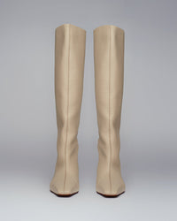 Cuissardes Pippa en cuir - Creme