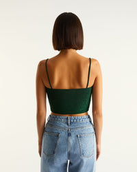 Crop top Amla à paillettes - Green