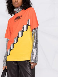 T-shirt à imprimé graphique - Orange & Jaune