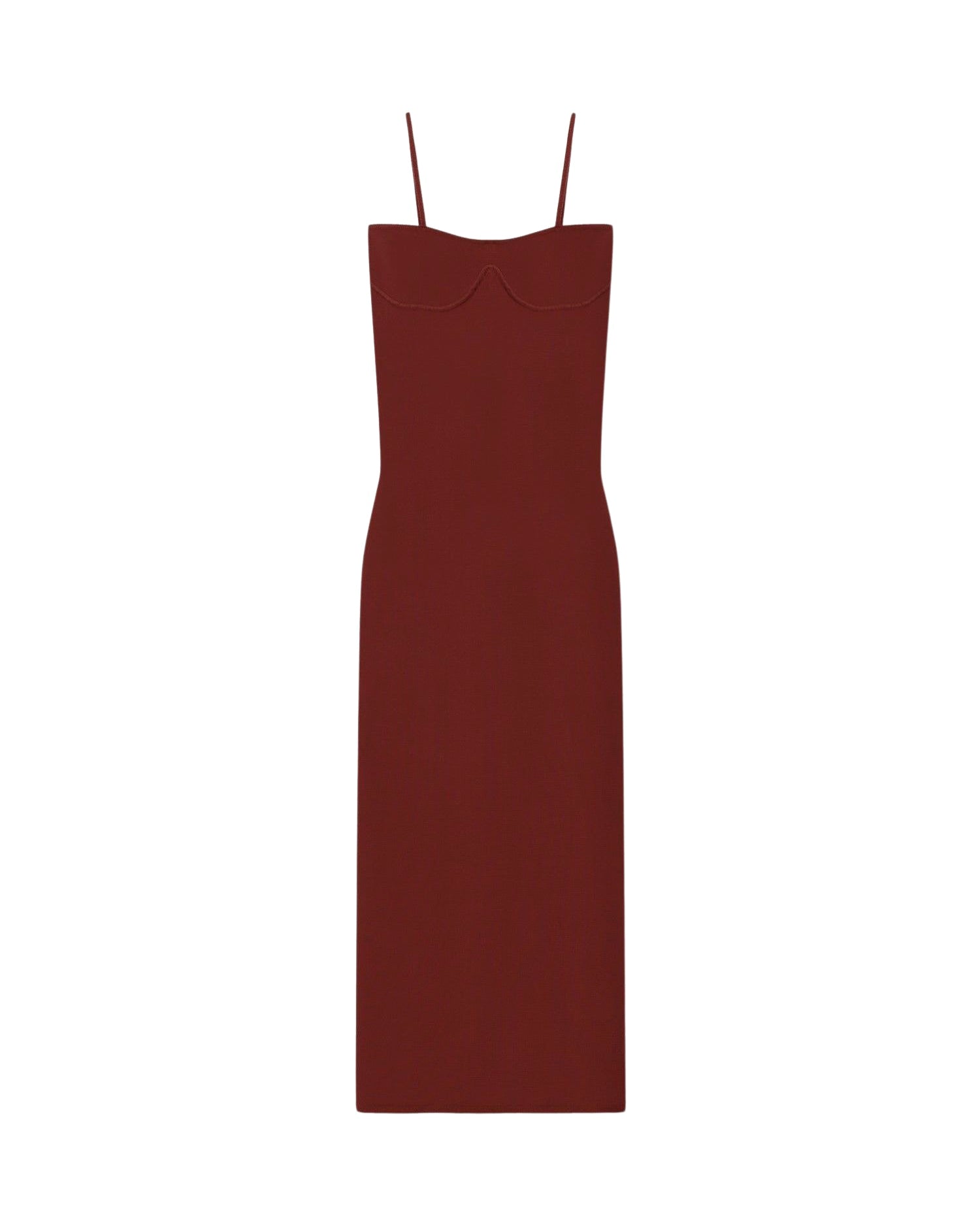 Robe mi longue Nyoka tricotée à armatures - Mahogany