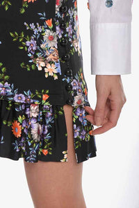 Jupe courte imprimée de fleurs - Black Large Liberty