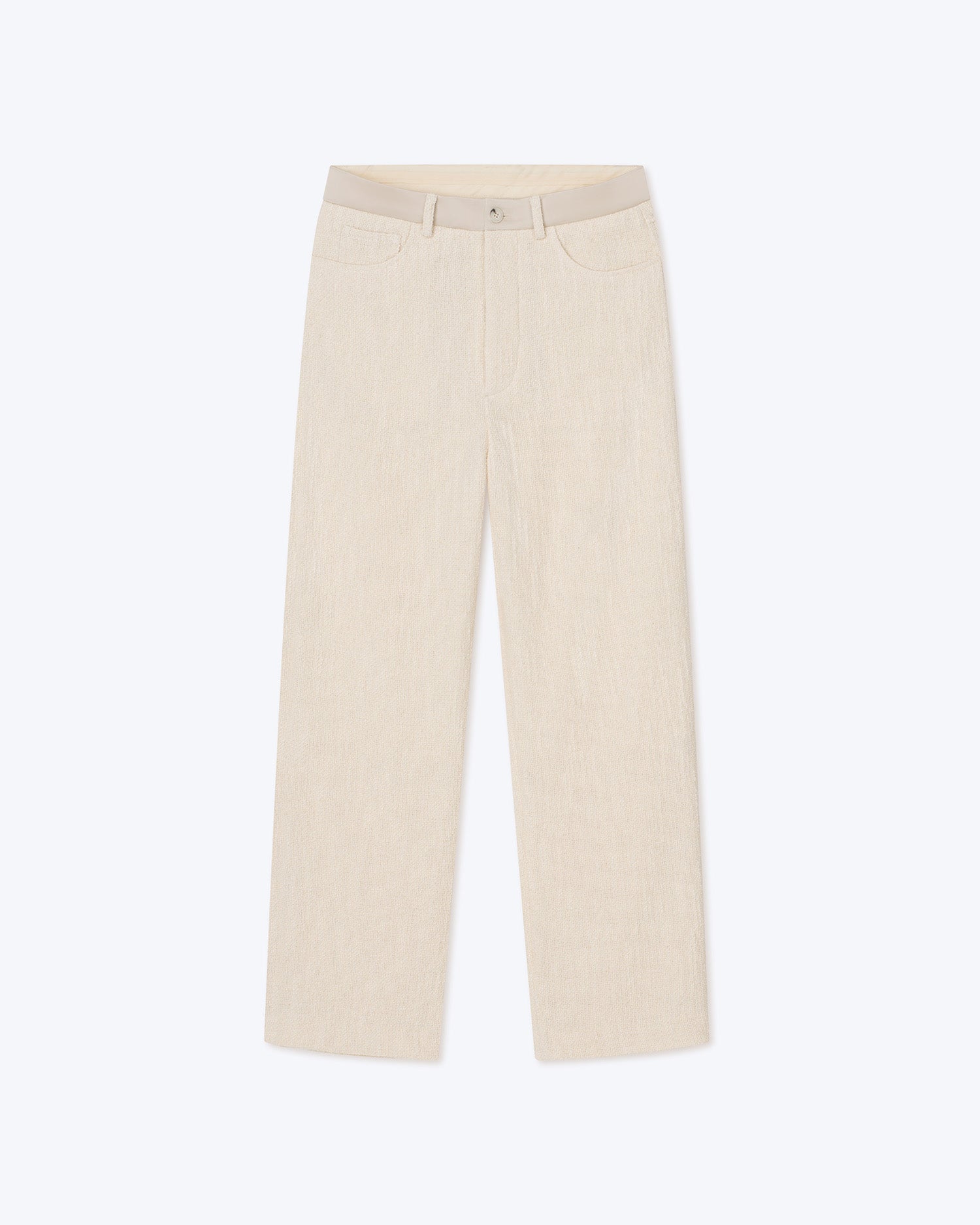 Pantalon Sabin en tweed bouclé texturé - Creme