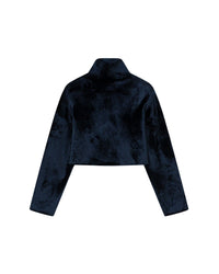 Top Rina à col cheminée en tricot velours - Navy
