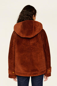 Blouson avec cordon de serrage à la taille - Café