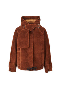 Blouson avec cordon de serrage à la taille - Café