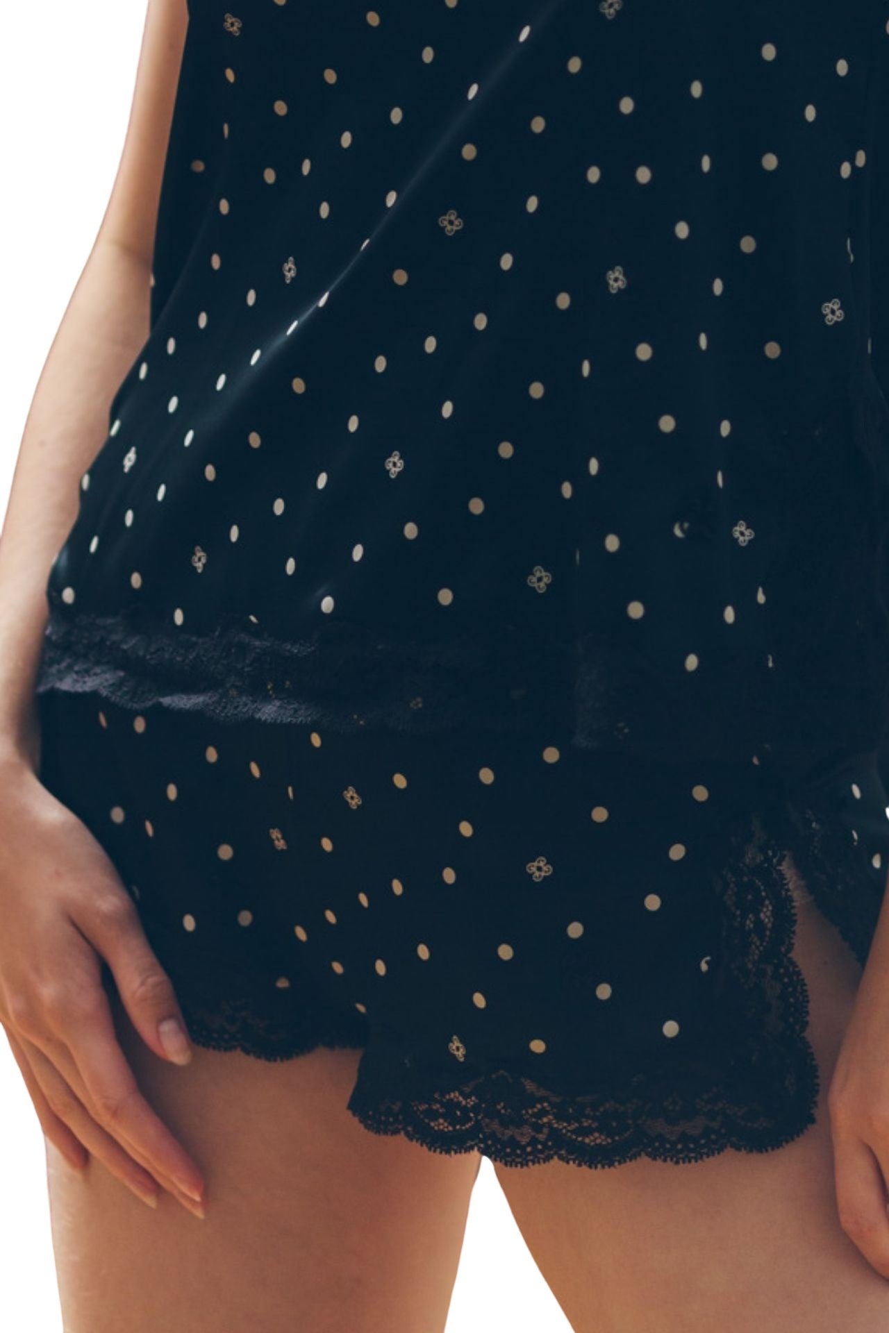 Boxer short à pois Les intemporels en soie - Oréo & Black