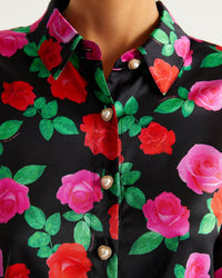 Chemise Emma en soie - Winter Roses
