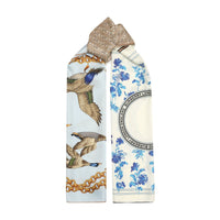 Foulard en soie à imprimé montage - Pale Blue