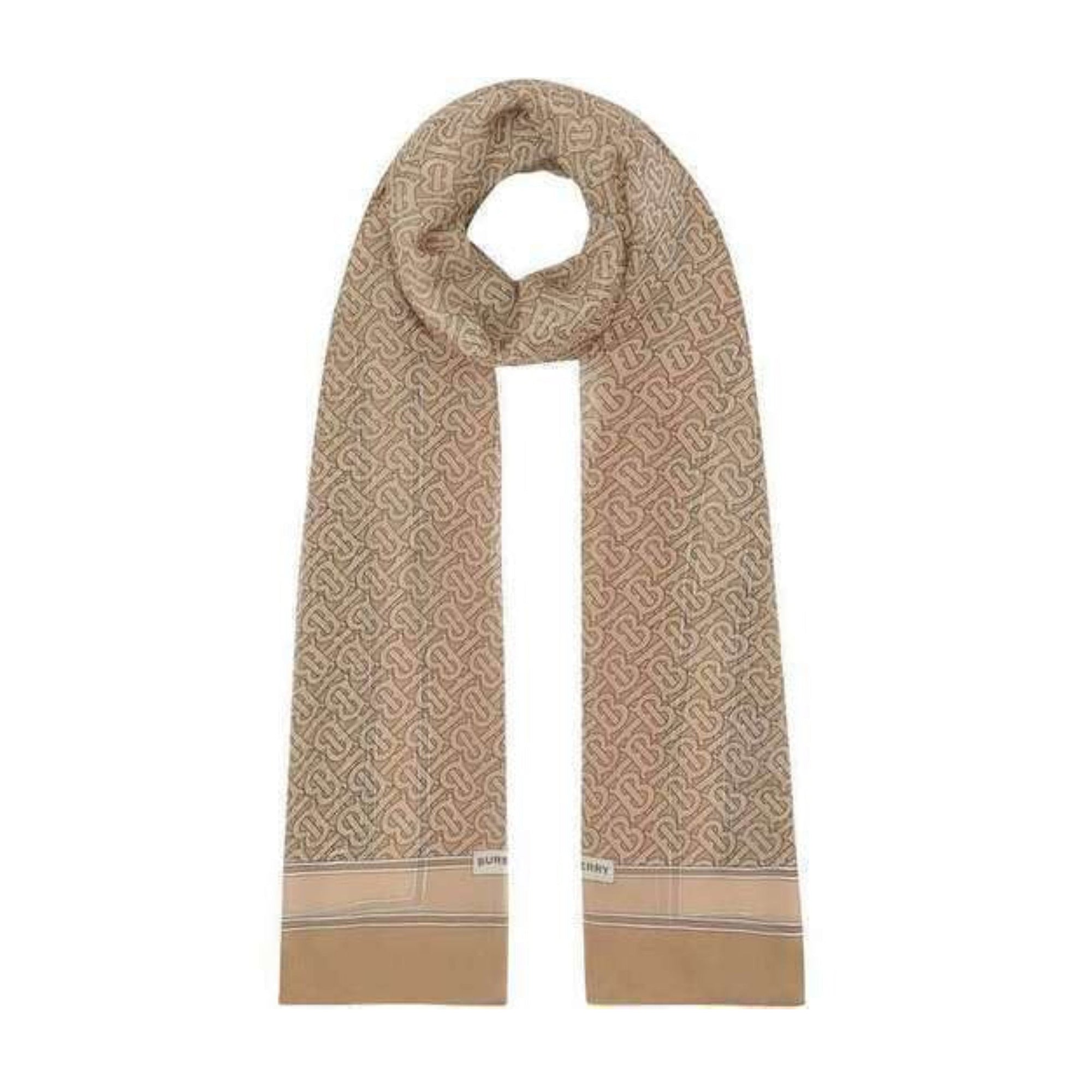 Foulard en mousseline de soie Monogram - Pale Camel