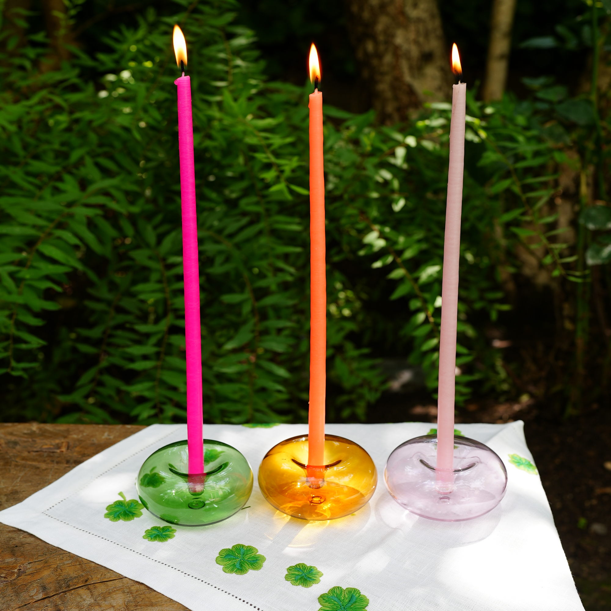 Rose & Rose Fluo Bougeoirs - Rose & Rose Fluo