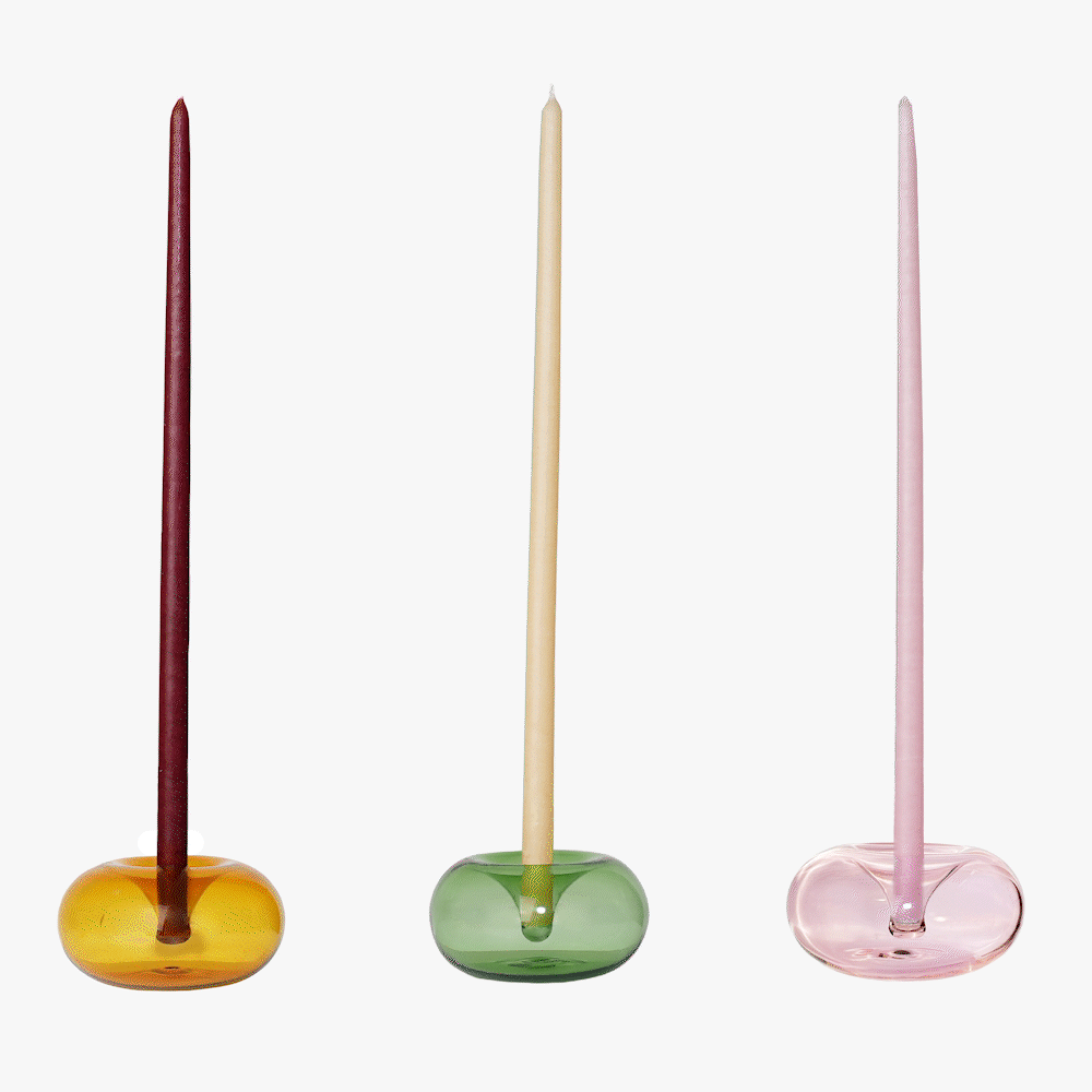 Vert & Rose Fluo Bougeoirs - Vert & Rose Fluo