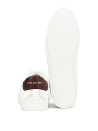 Sneakers en cuir à motif check perforé - Optic White & Depeclare