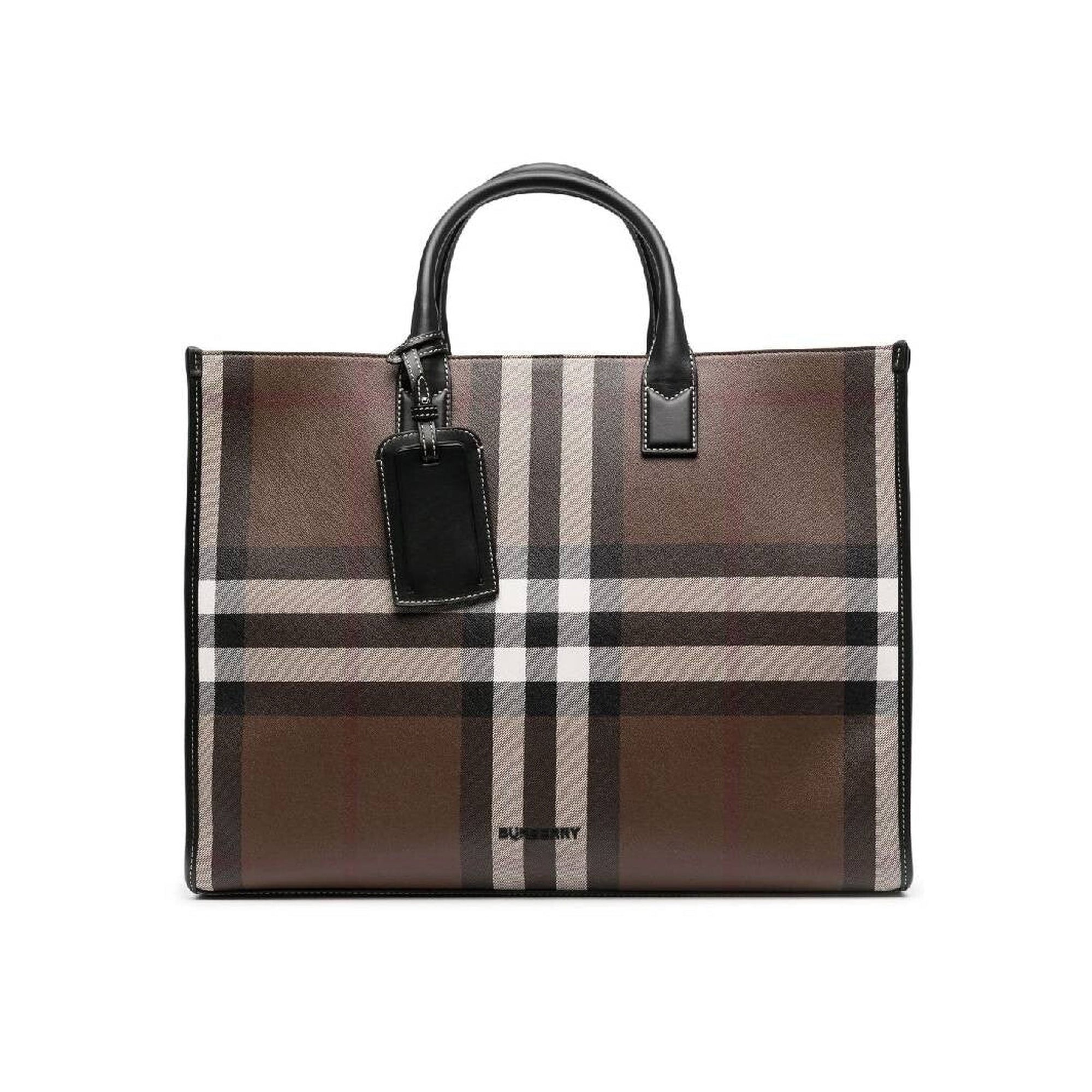 Sac Denny à motif Vintage check - Dark Birch Brown