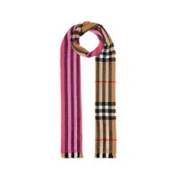Écharpe Color Block en laine - Fuchsia Pink