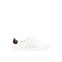 Sneakers en cuir à motif check perforé - Optic White & Depeclare