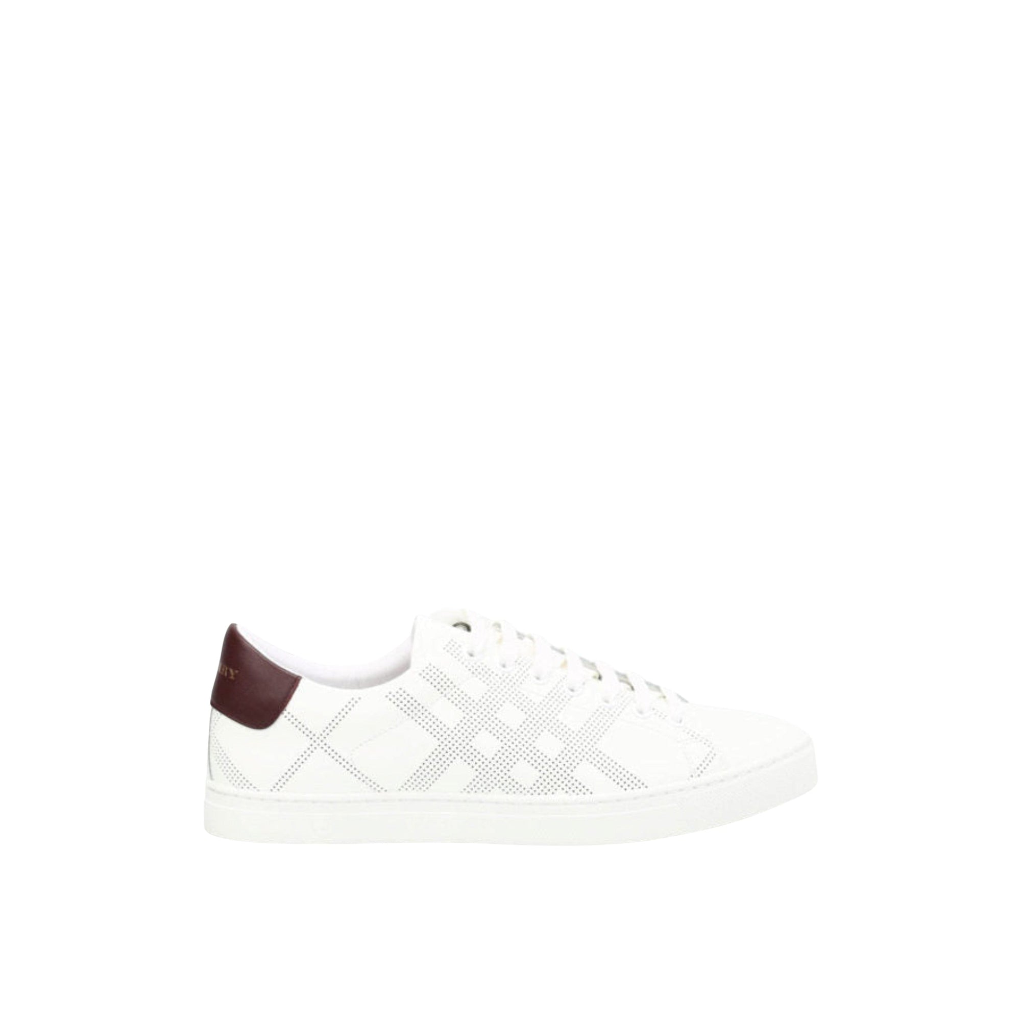 Sneakers en cuir à motif check perforé - Optic White & Depeclare