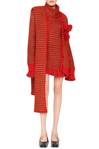 Veste à coutures apparentes et rayures - Rouge & Or