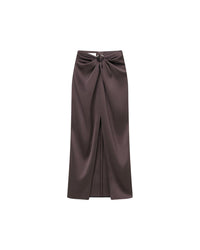 Jupe midi Emiko inspiration sarong - Coffee Bean
