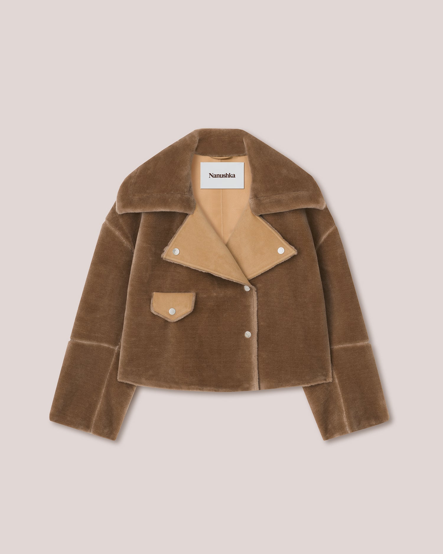 Veste de motard Adina courte - Light Caramel
