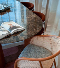 Table 4 pers Carlotta Alta en marbre - Marron et Noir