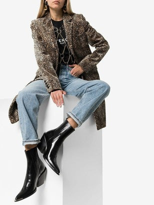 Bottines santiags 80 en cuir - Black