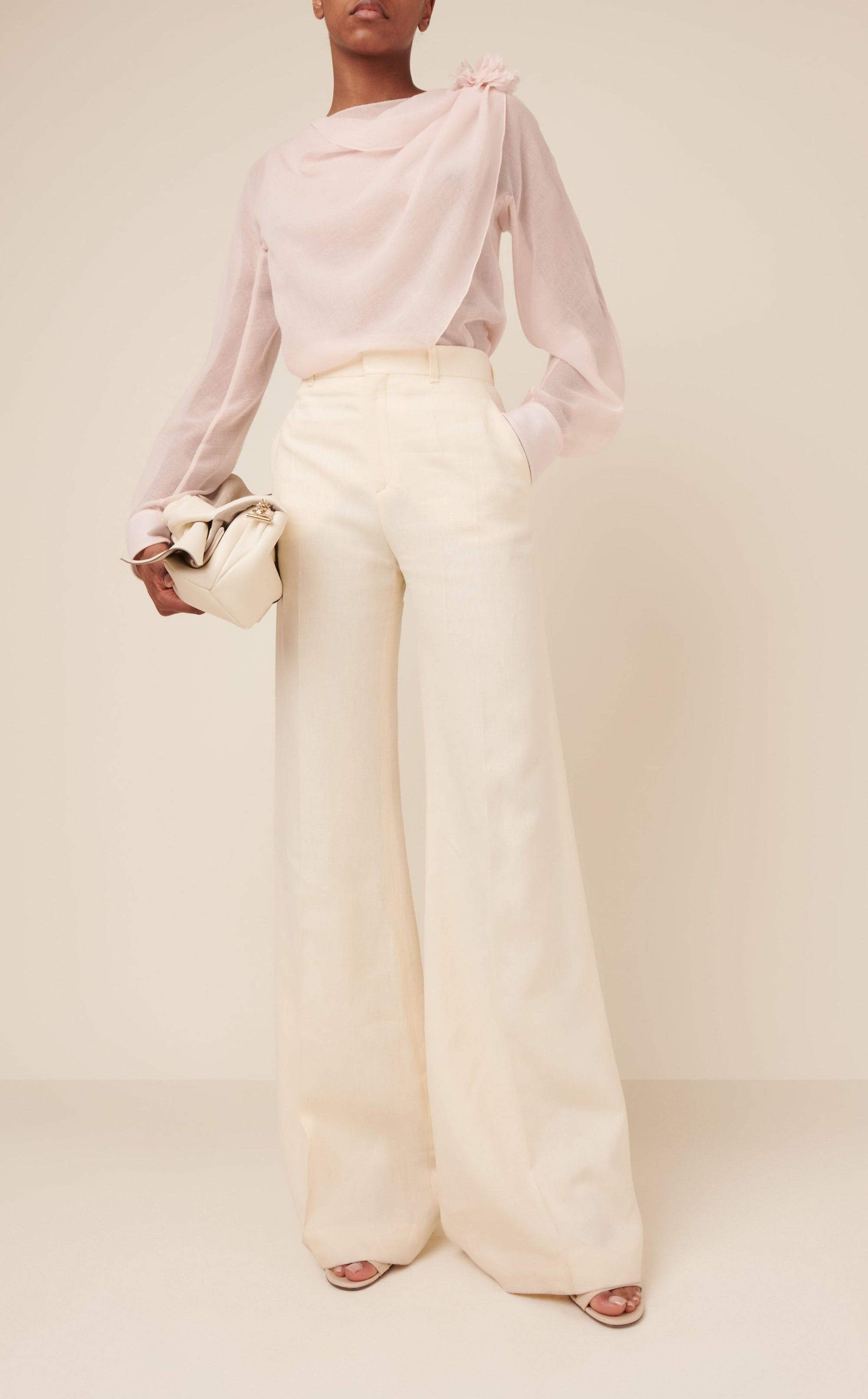 Pantalon vertical en lin - Lait de Coco