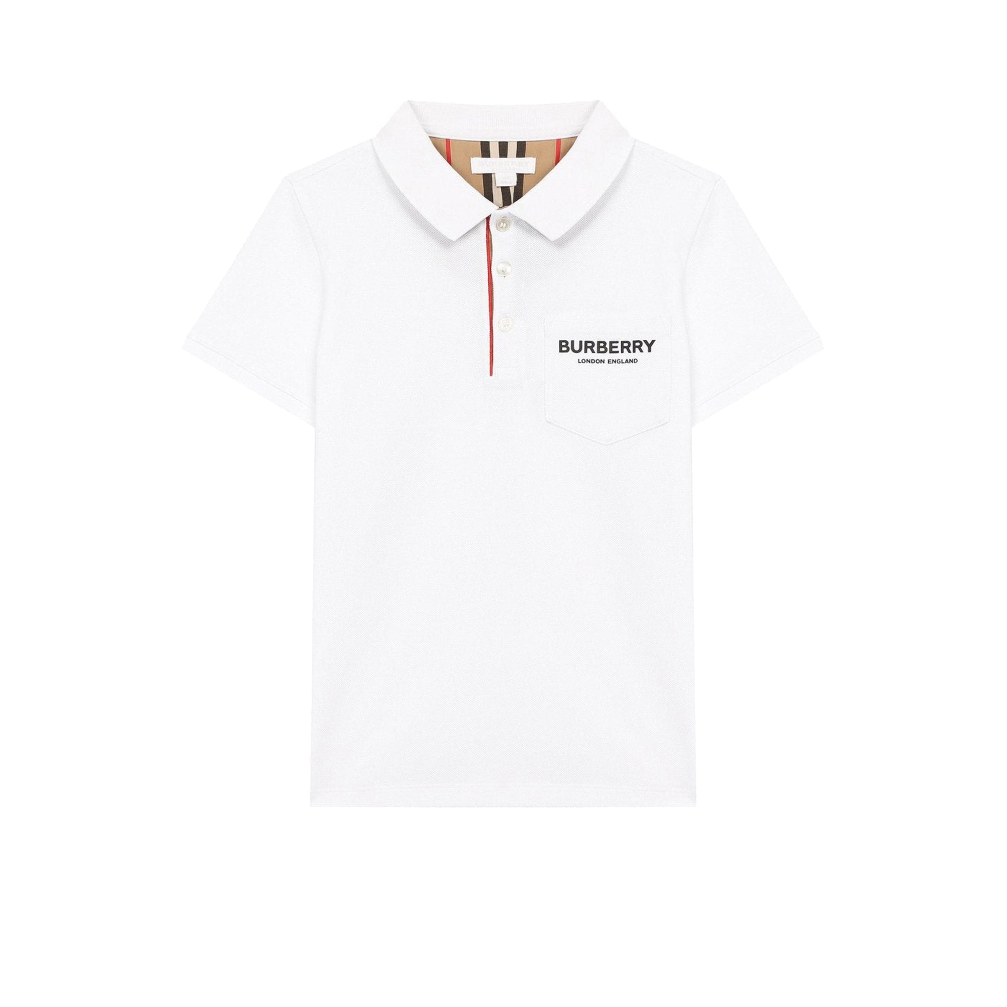 Polo en piqué de coton - White