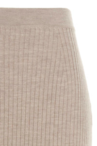 Jupe midi ajustée en laine - Natural Grey