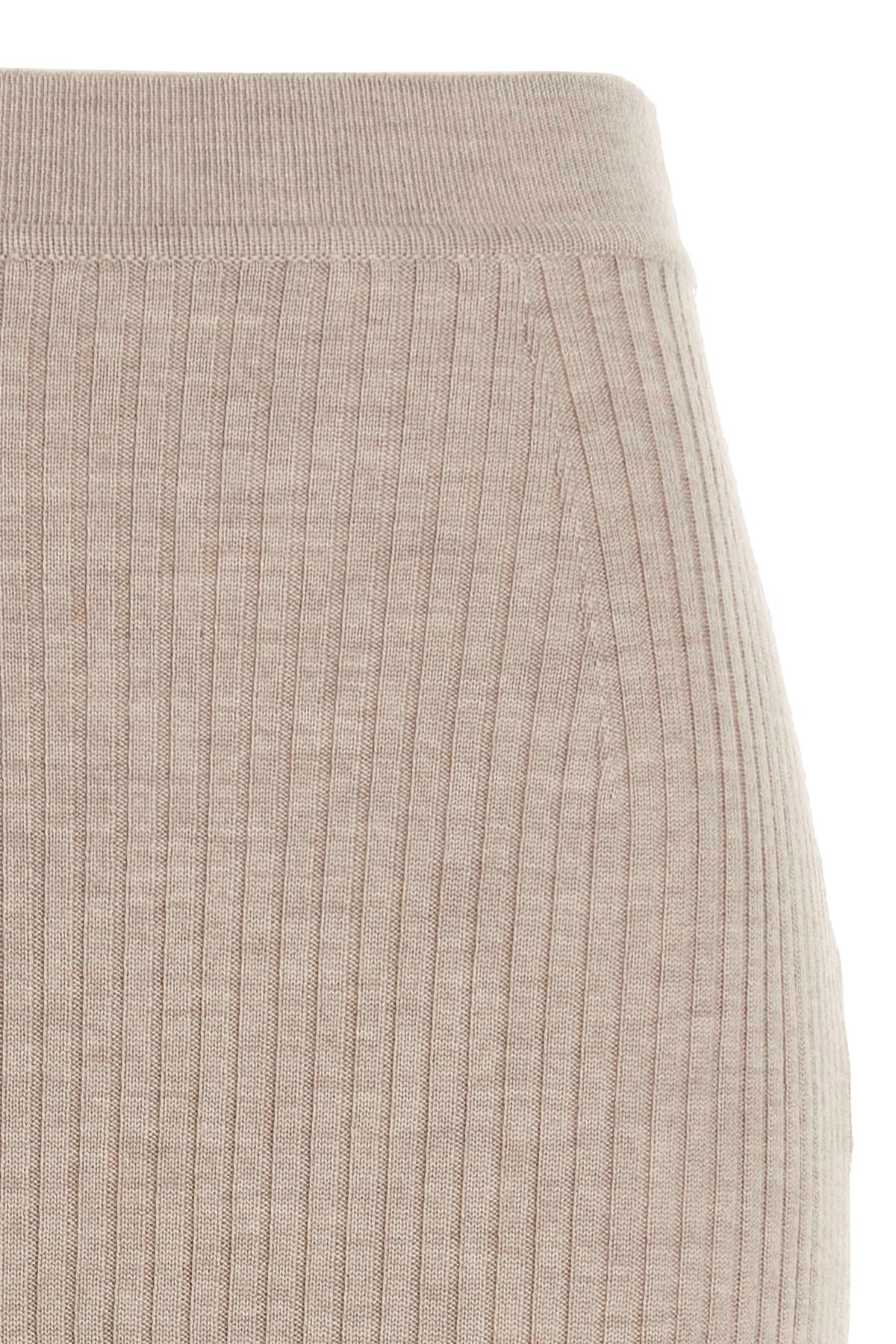 Jupe midi ajustée en laine - Natural Grey