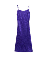 Robe courte Gisele en soie - Purple Jacquard