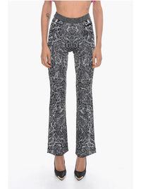 Pantalon évasé à imprimé léopard - Leopard Lurex