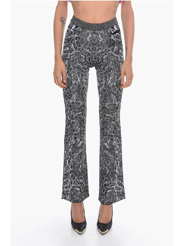 Pantalon évasé à imprimé léopard - Leopard Lurex