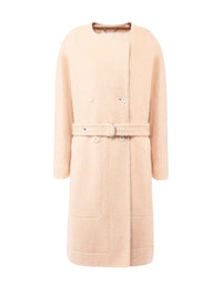 Manteau à double boutonnage et ceinturé - Angora Beige