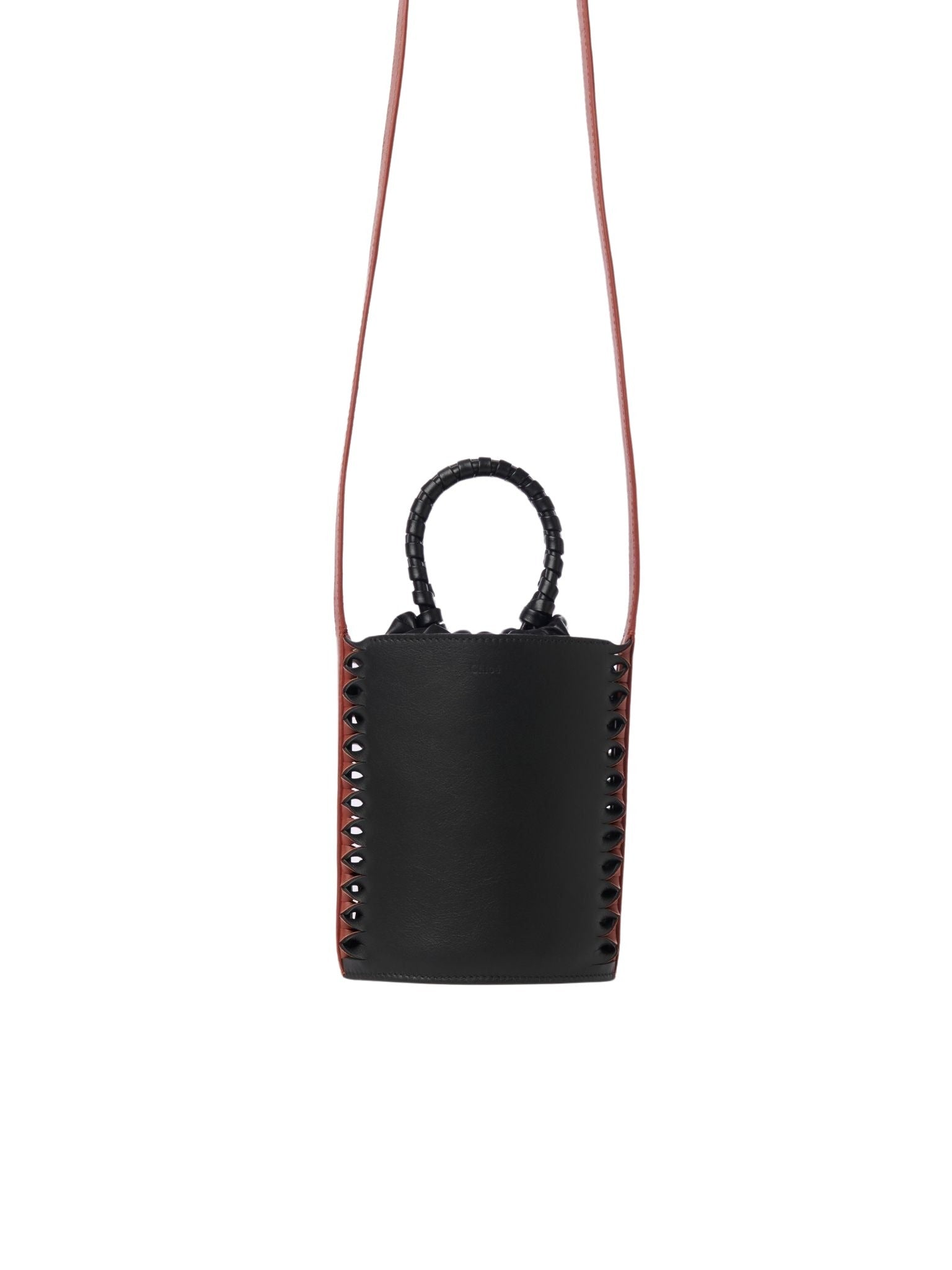 Mini sac seau Louela en cuir - Black