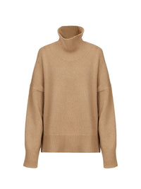 Pull col roulé oversize en cachemire - Pale Brown