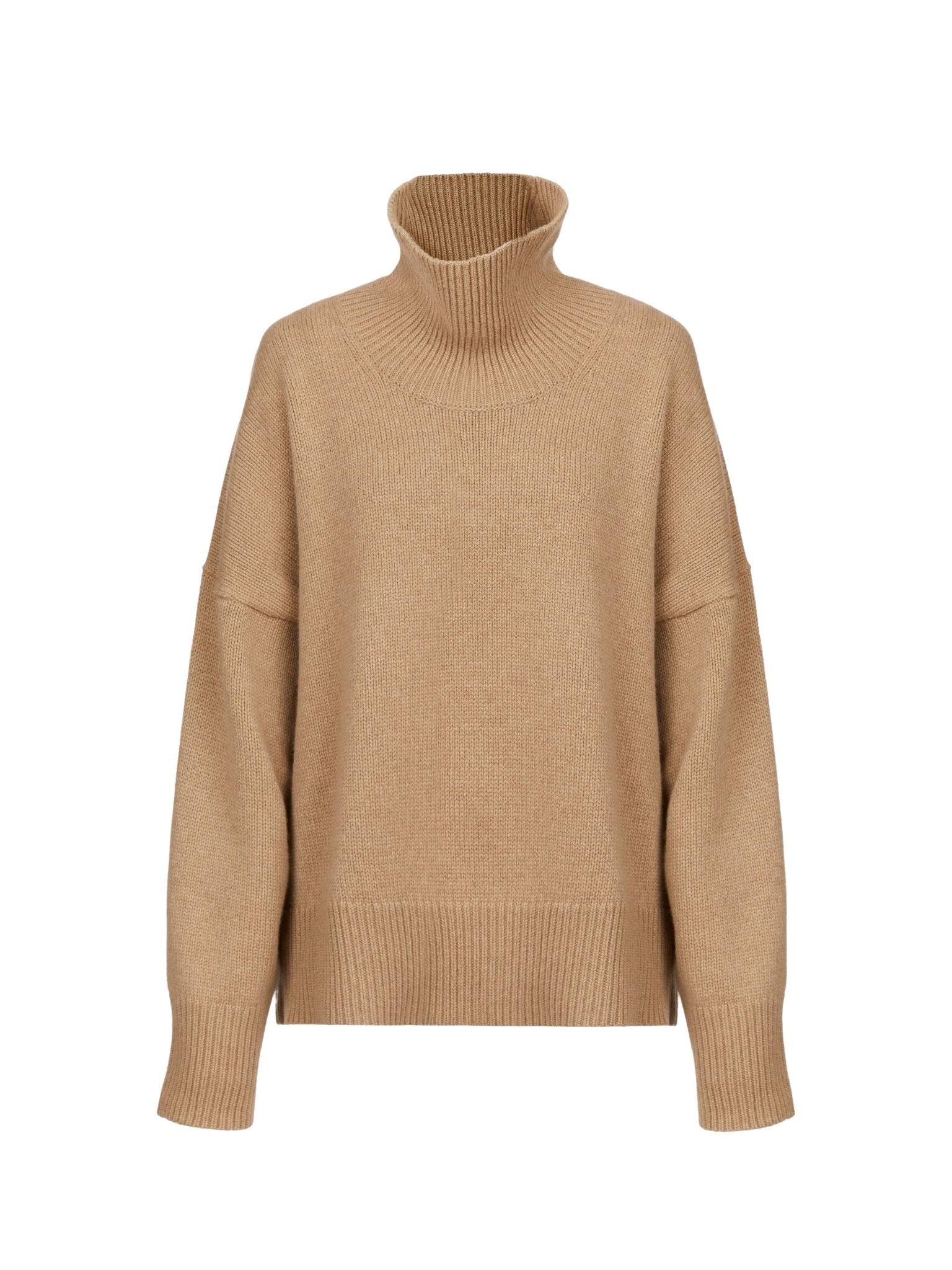Pull col roulé oversize en cachemire - Pale Brown