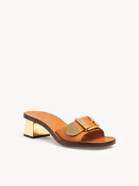 Mules à talons Rebecca en cuir - Luminous Ochre