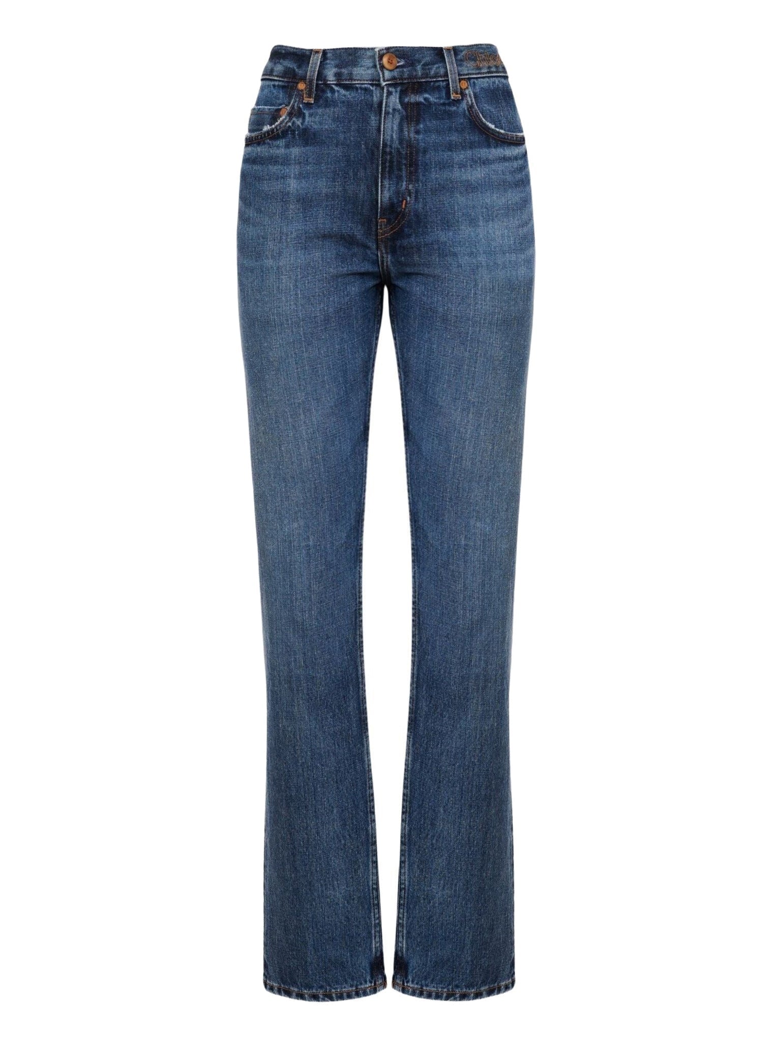 Jean droit délavé - Denim