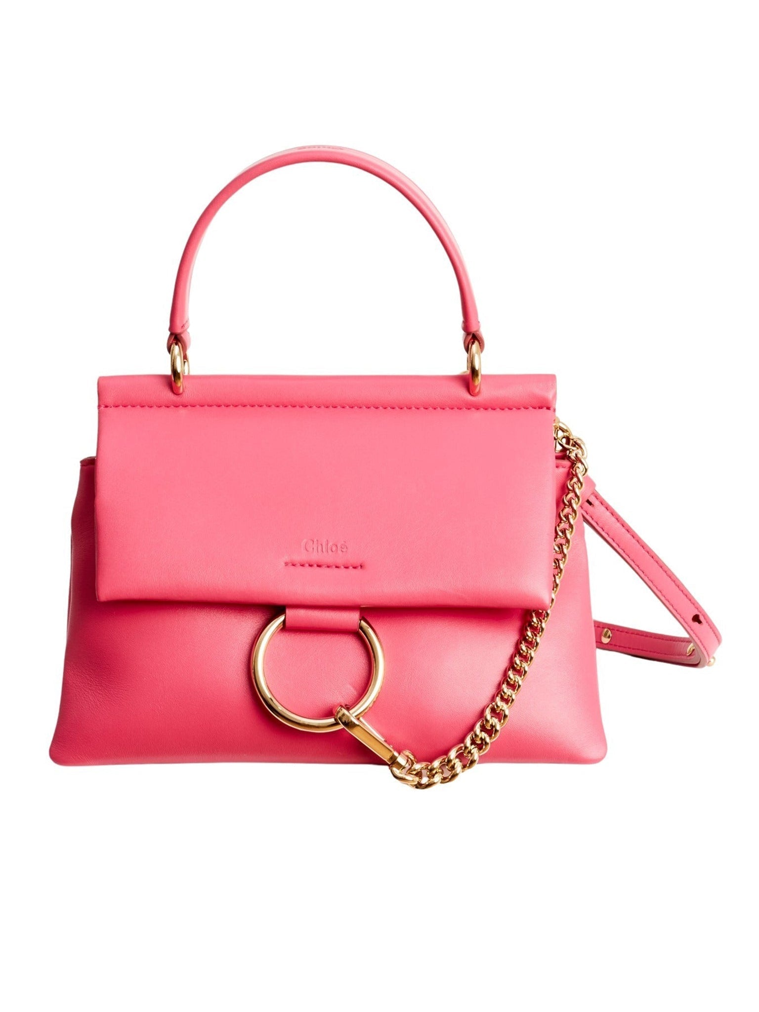 Petit sac à main Faye Soft en cuir - Hot Pink