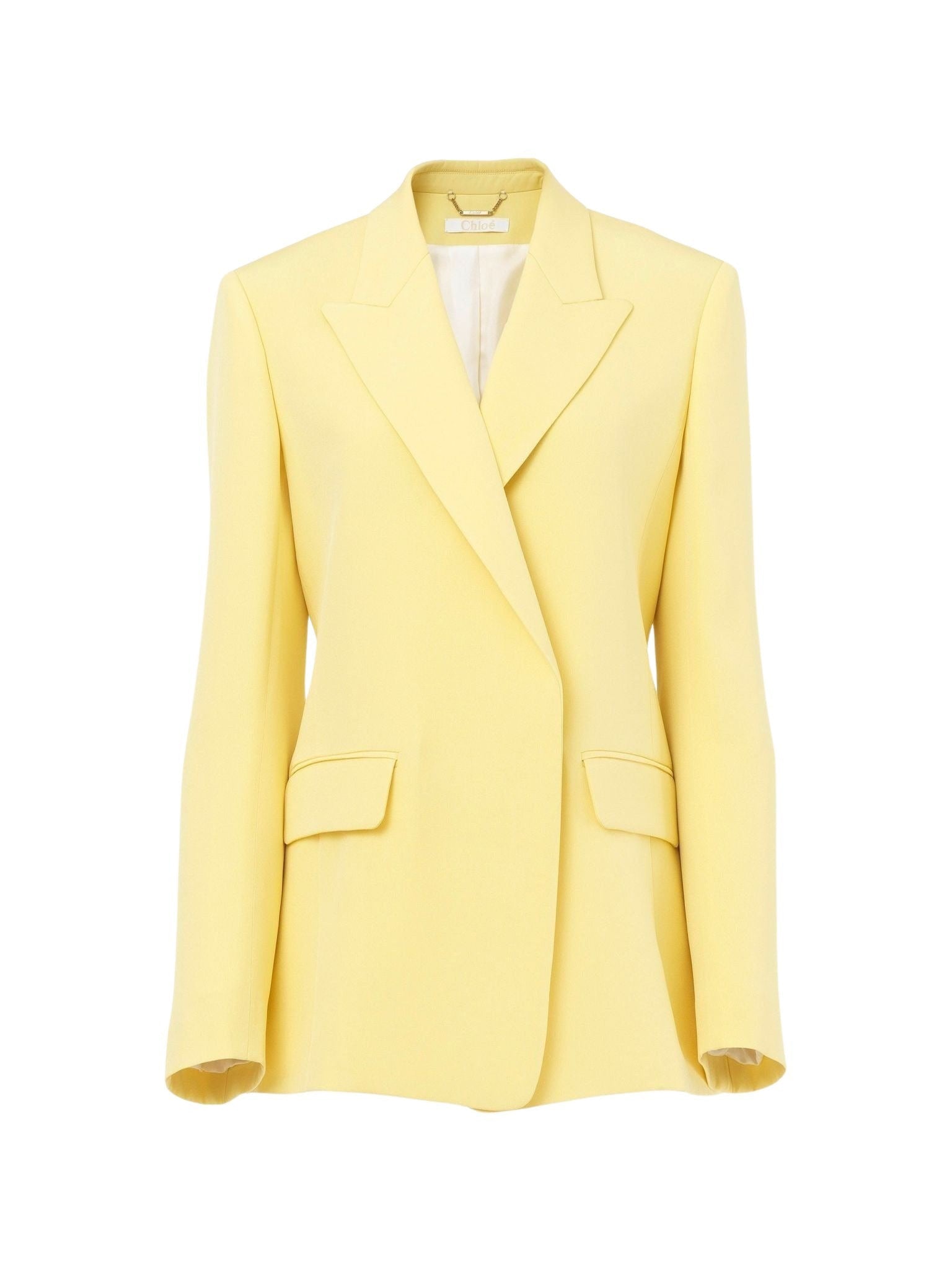 Blazer 2 poches en soie - Radiant Yellow