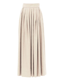 Jupe longue plissée en lin - Seedpearl Beige