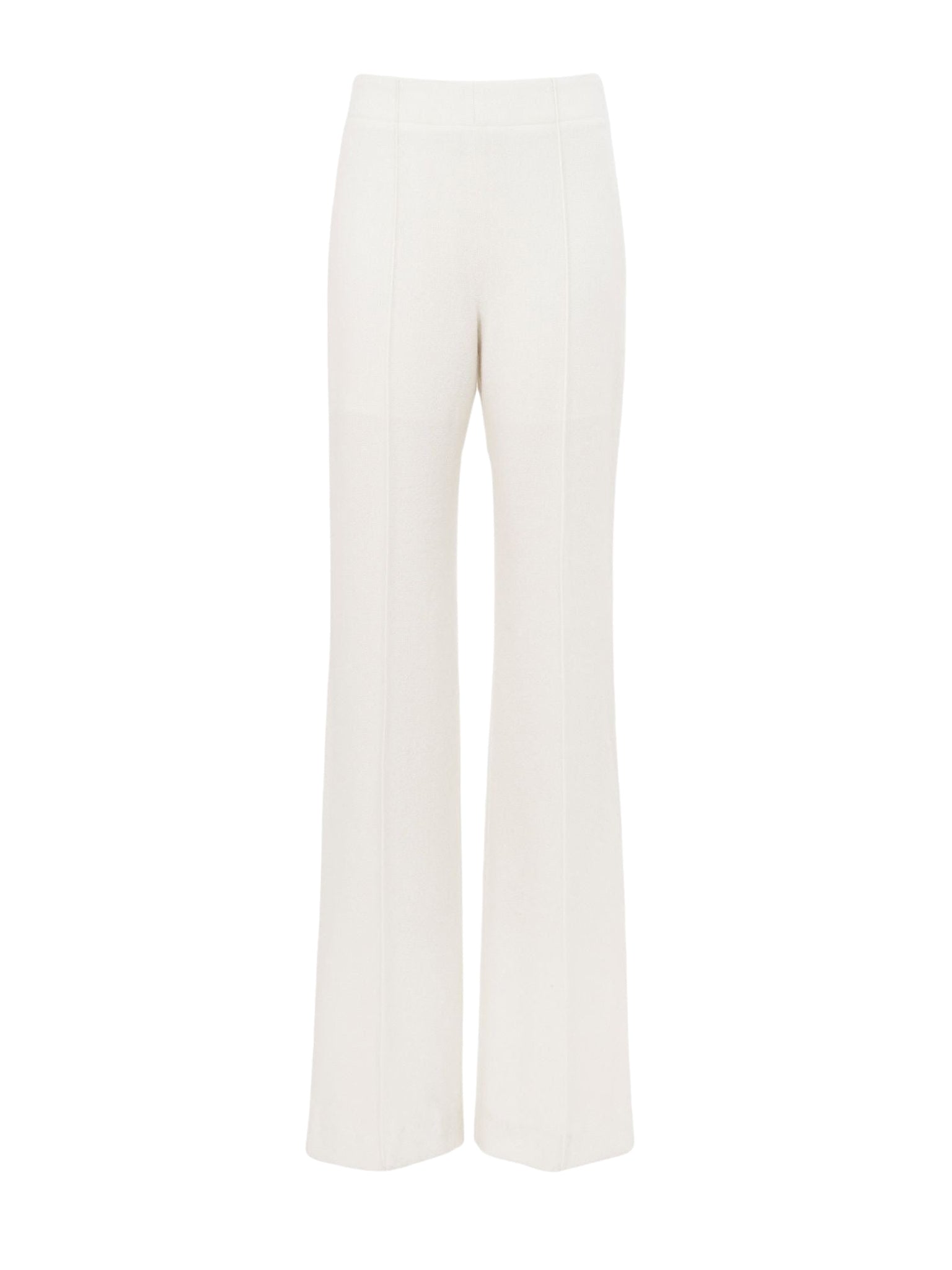Pantalon à taille élastique en laine - Eden White