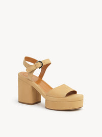 Sandales à talon Odina en cuir - Milky Brown