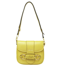 Sac porté épaule Saddie en cuir - Retro Yellow