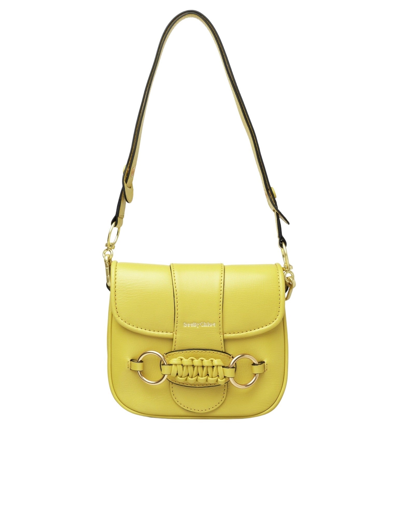Sac porté épaule Saddie en cuir - Retro Yellow