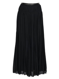 Jupe plissée artisanal en laine vierge - Black