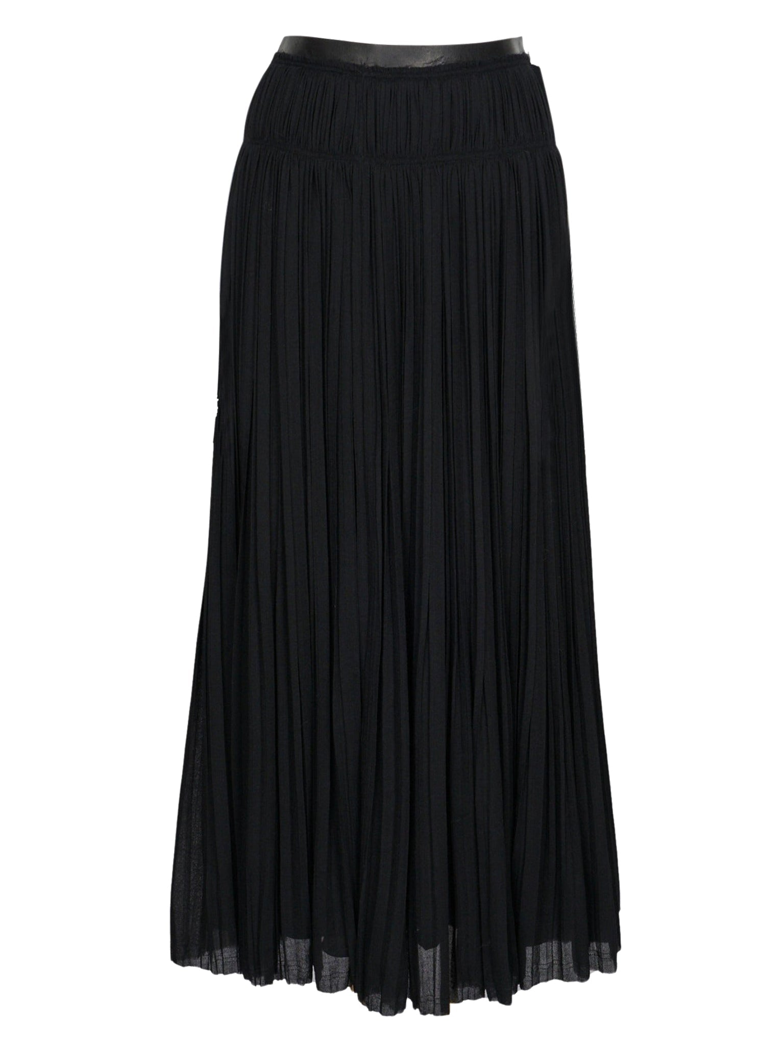 Jupe plissée artisanal en laine vierge - Black