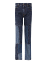 Jean Patchwork évasé - Multicolor Blue