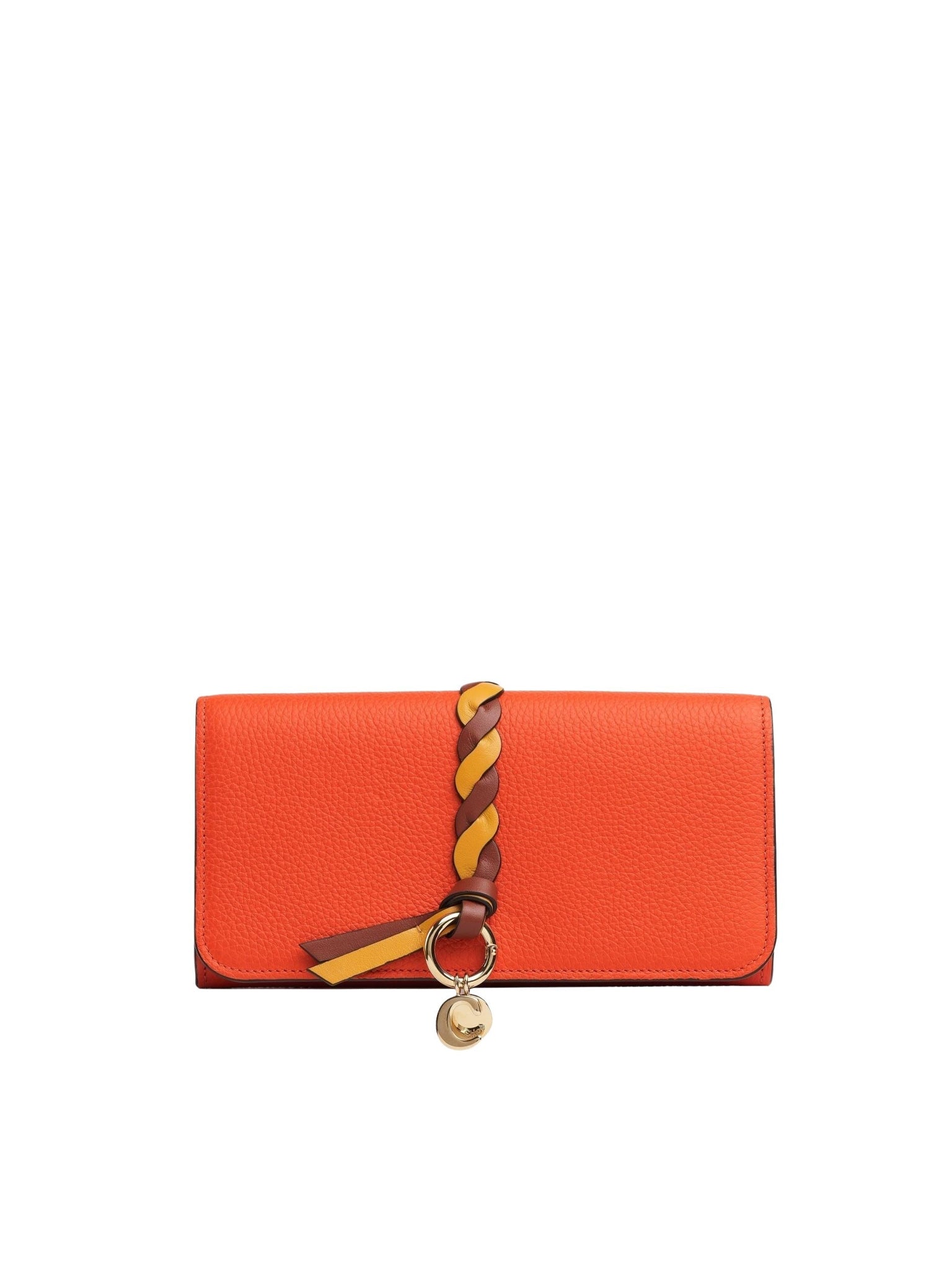 Portefeuille long Alphabet en cuir - Rusted Orange